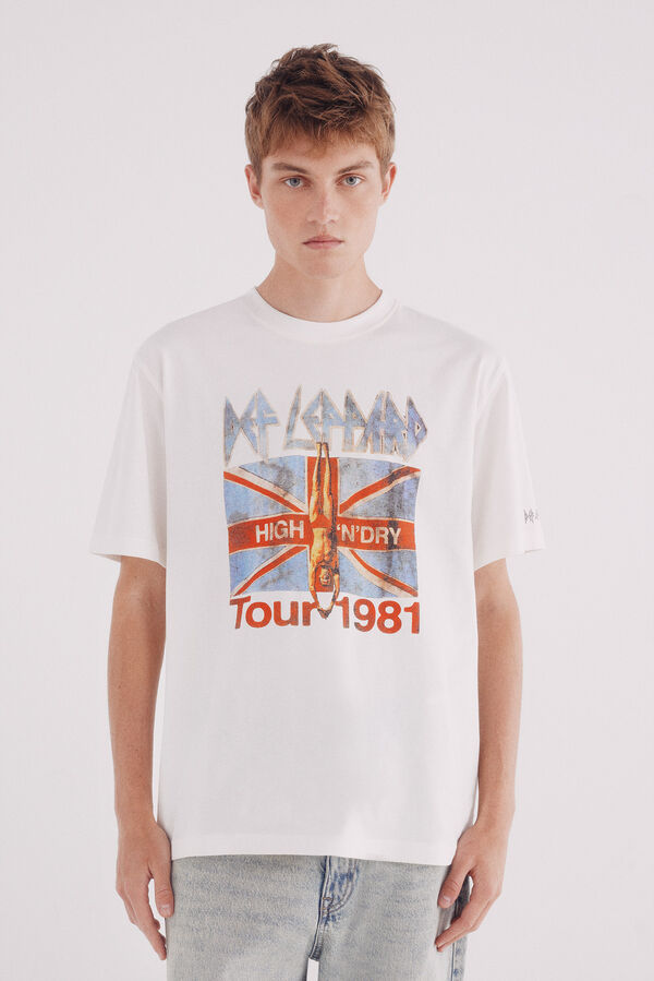 Springfield Def Leppard T-shirt beige