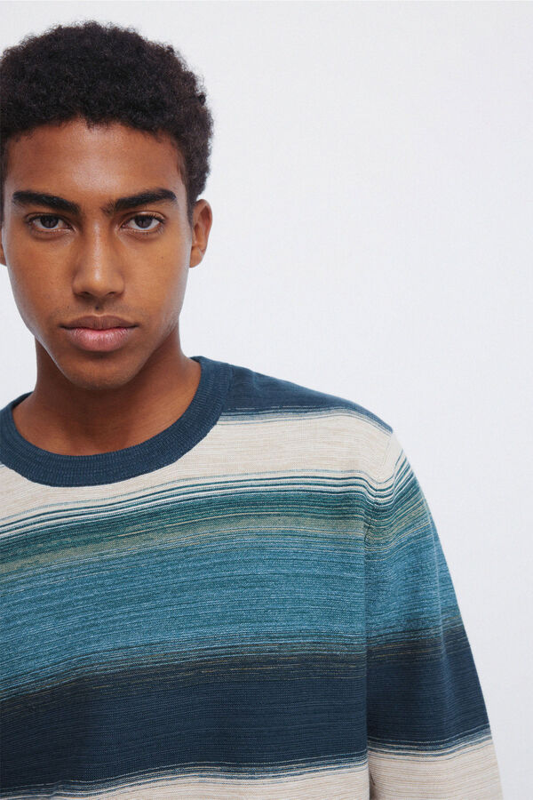 Springfield Jersey estruturado multi-listrado azul