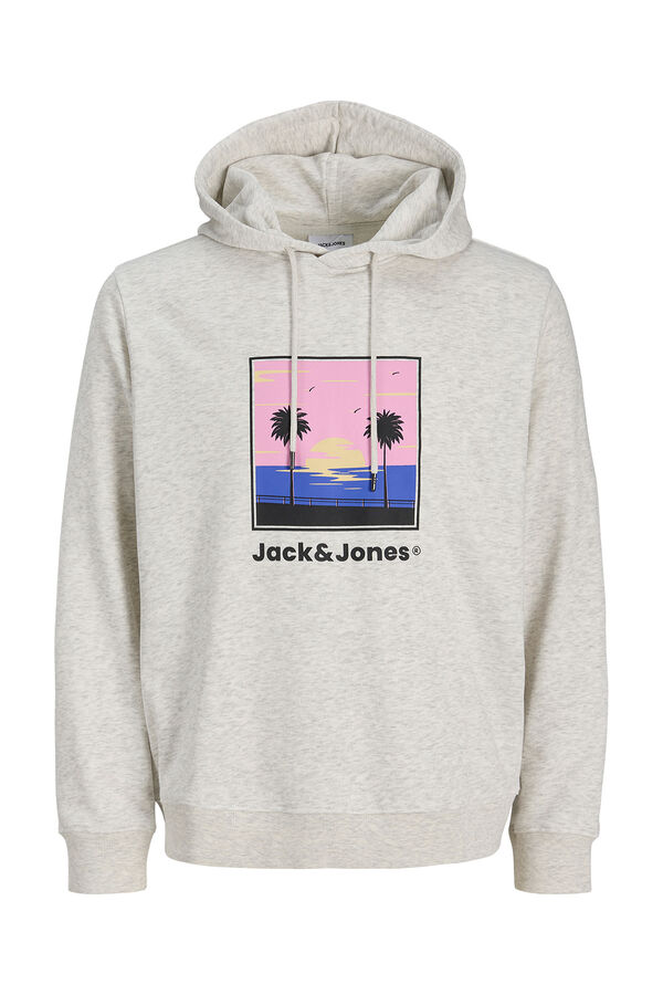 Jack & Jones Sweatshirt com capuz em algod&atilde;o macia branco