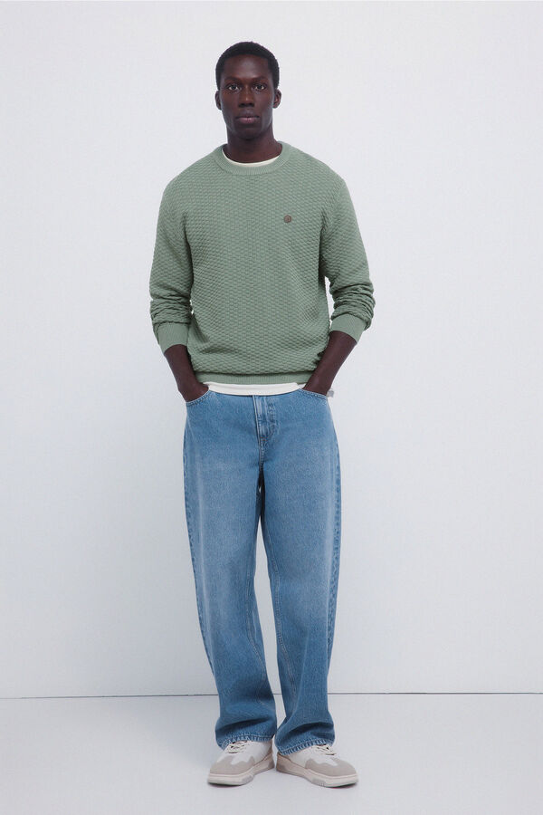 Springfield Camisola estrutura Natal verde