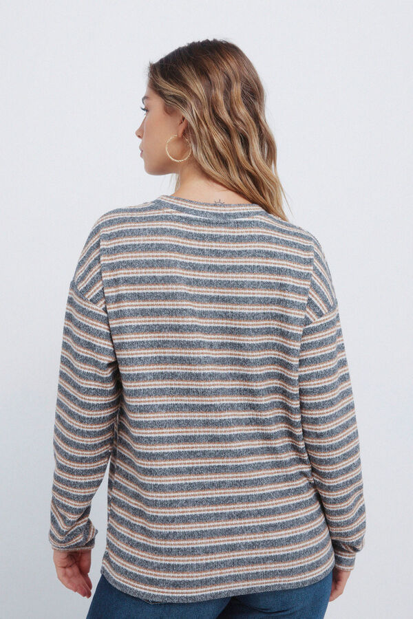 Springfield Camisola chenille dupla risca cru