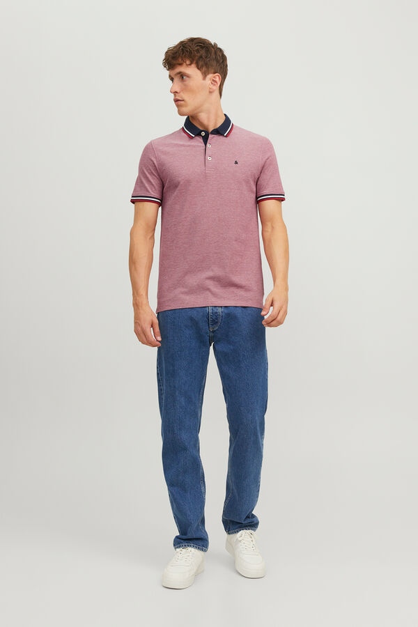 Jack & Jones Polo de manga curta b&aacute;sico vermelho