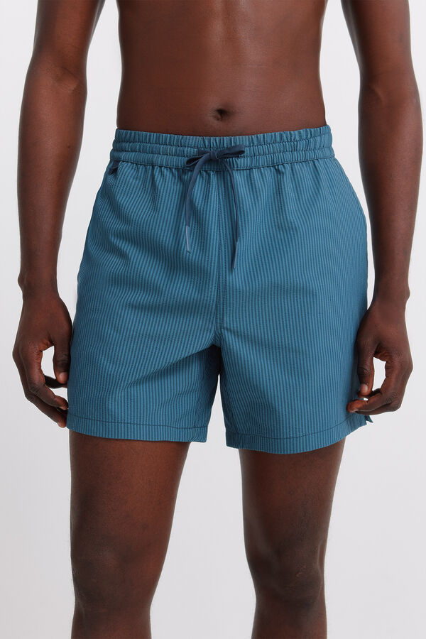 Springfield Fato de banho seersucker &agrave;s riscas azul