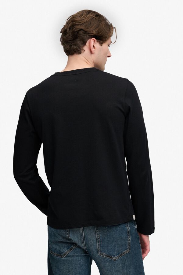 Superdry T-shirt b&aacute;sica lisa preto