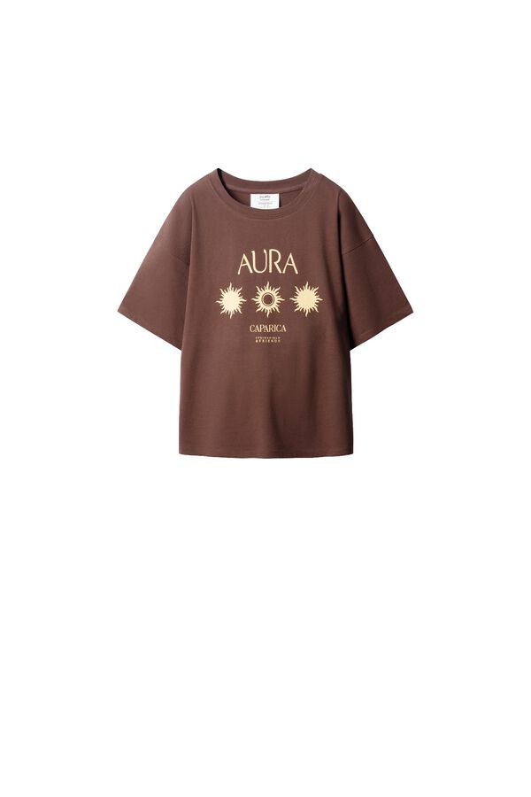 Springfield T-shirt de manga curta chiringuito "Aura" castanho