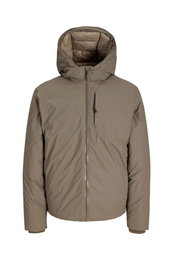 Jack & Jones Blus&atilde;o curto com capuz ajust&aacute;vel cru