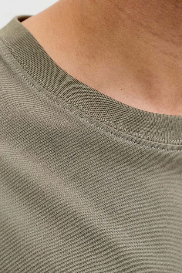 Jack & Jones T-shirt manga curta em algod&atilde;o cinzento