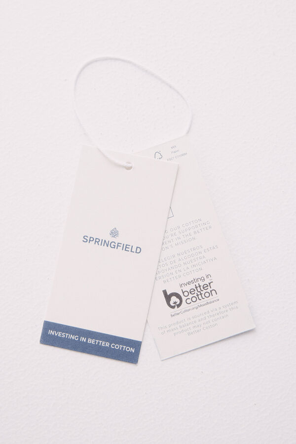 Springfield Slim fit mao oxford piqué polo shirt blue