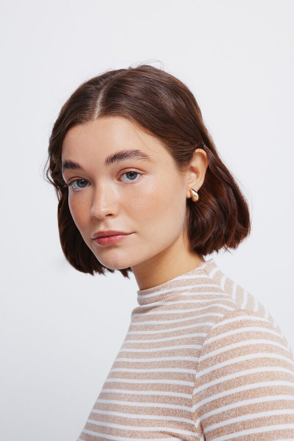 Springfield T-shirt Perkins com gola macia cru