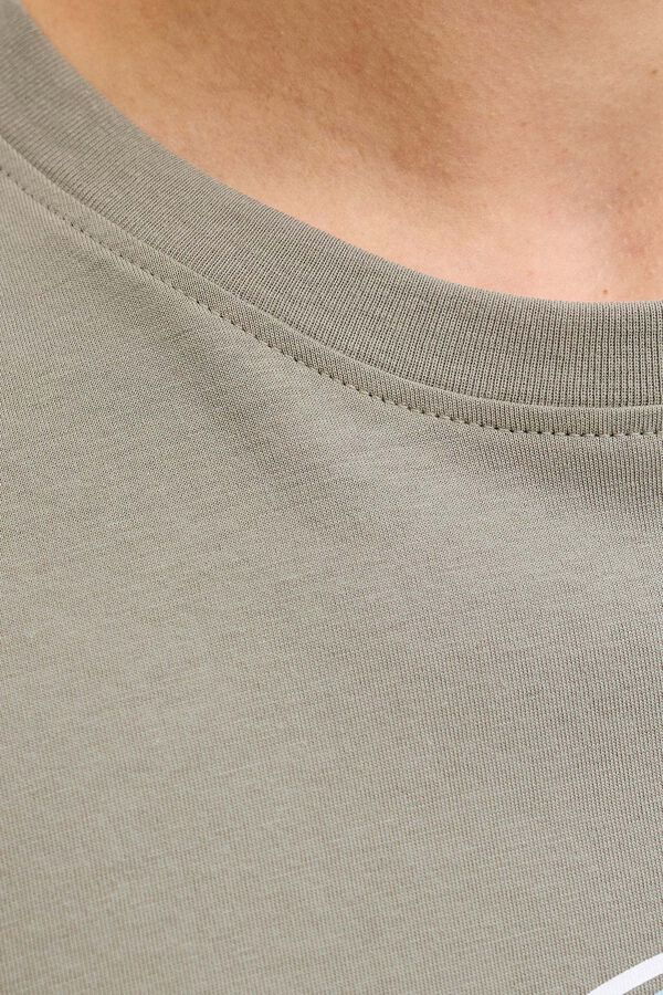 Jack & Jones T-shirt manga curta em algod&atilde;o bege