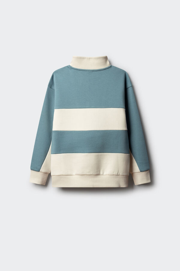 Springfield Kids Sweatshirt gola subida &agrave;s riscas para menino azul