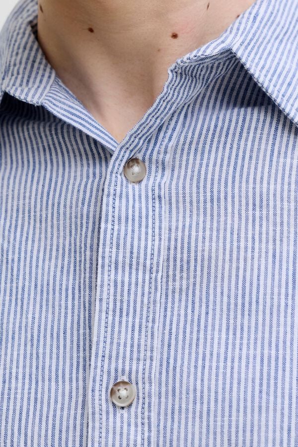 Jack & Jones Linen regular fit shirt blue