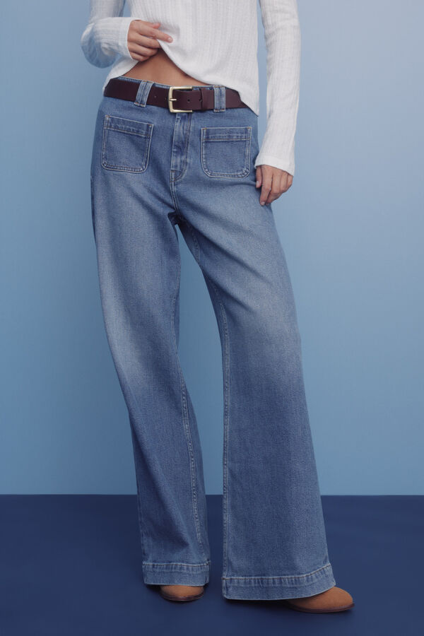 Springfield Jeans super flare comfort azul