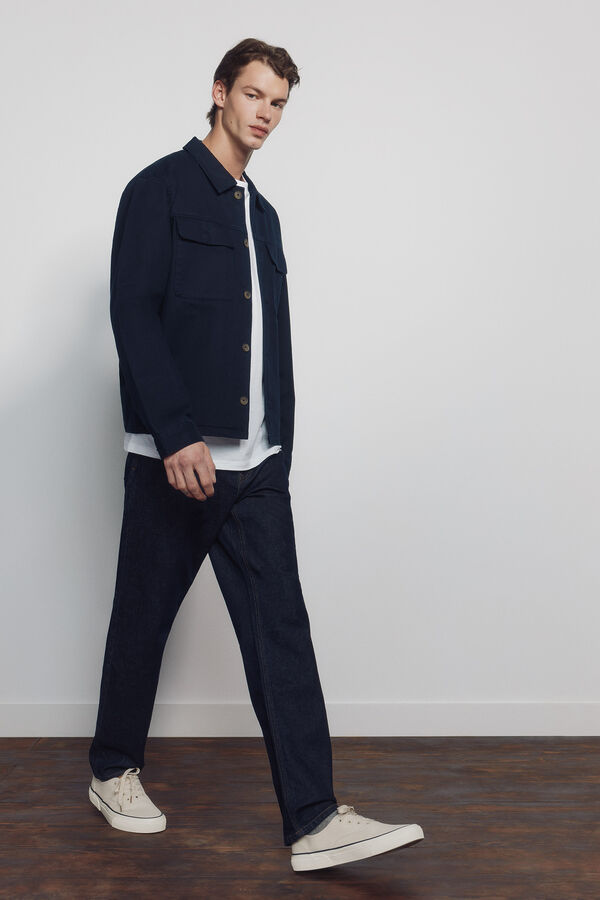 Springfield Jeans lavagem desbotada regular fit azul