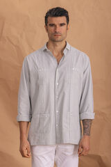 Celopman Camisa branca cubana verde