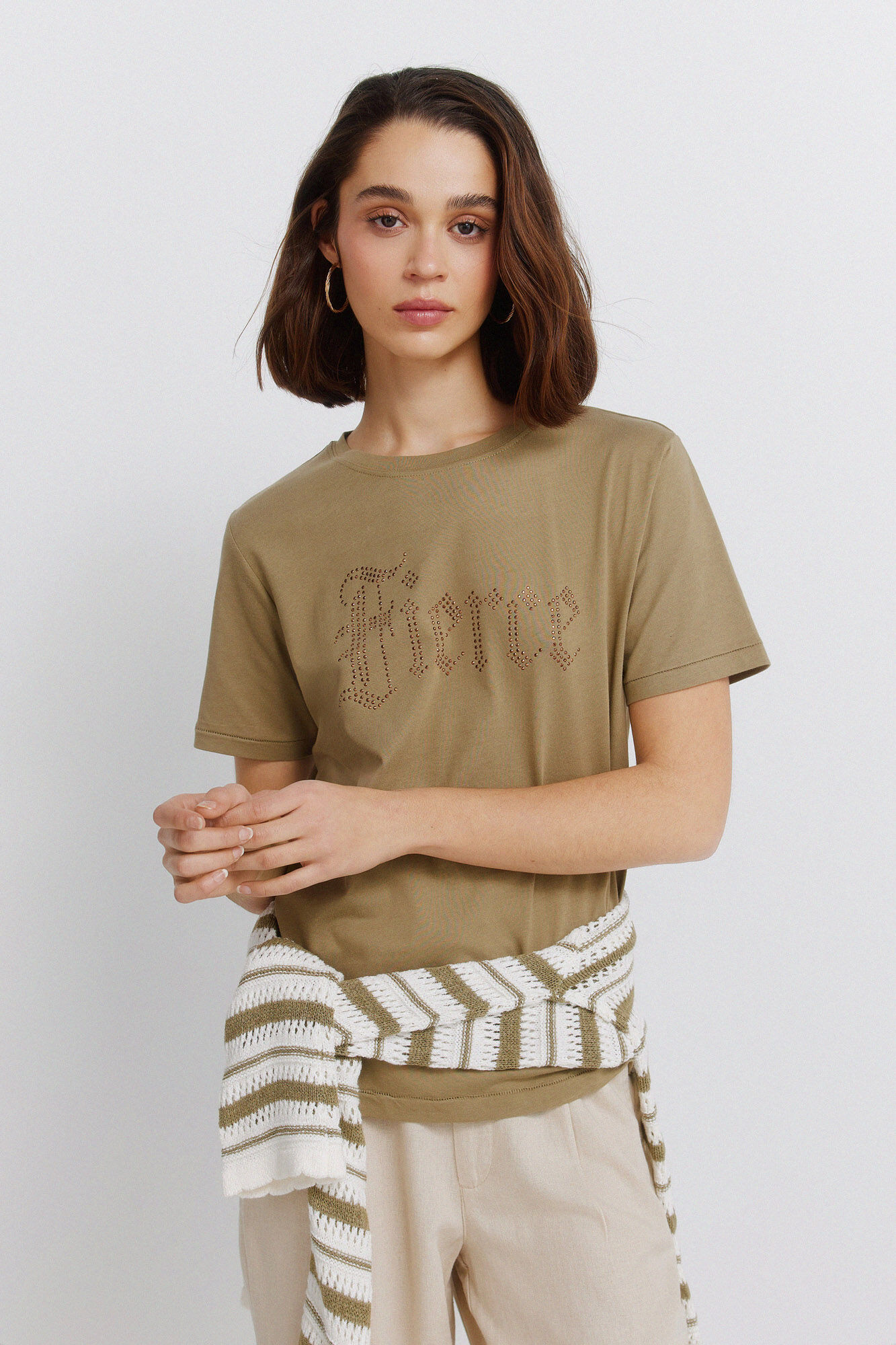 Springfield Camiseta manga corta tachas