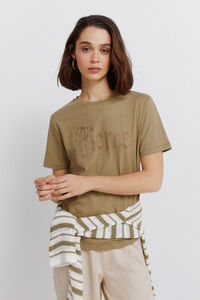 Springfield T-shirt manga curta com tachas