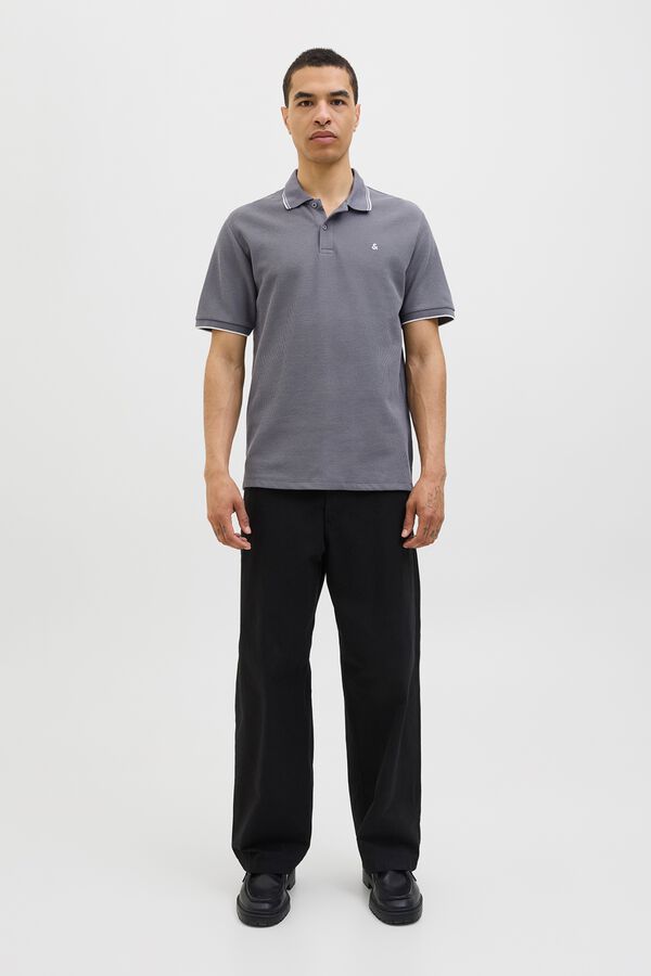 Jack & Jones Polo regular fit em malha cinzento