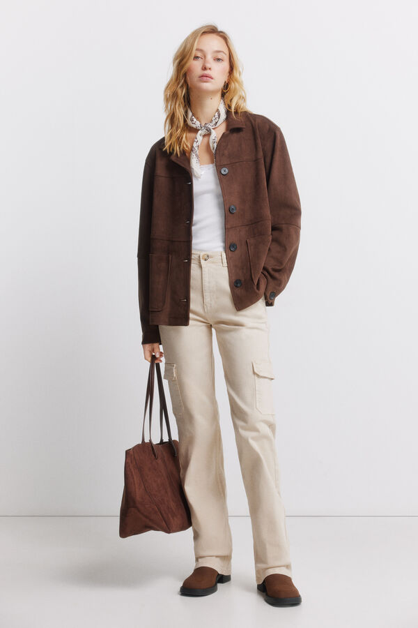 Springfield Cal&ccedil;as cargo de algod&atilde;o castanho