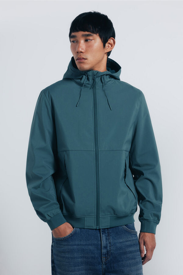 Springfield Jaqueta softshell com capuz verde