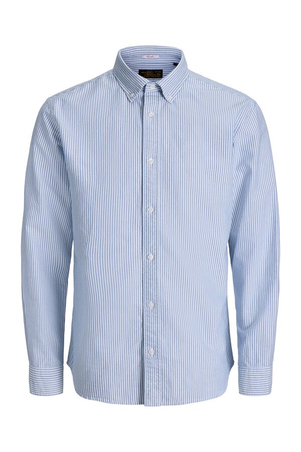 Jack & Jones Camisa Oxford 100% algod&atilde;o azul