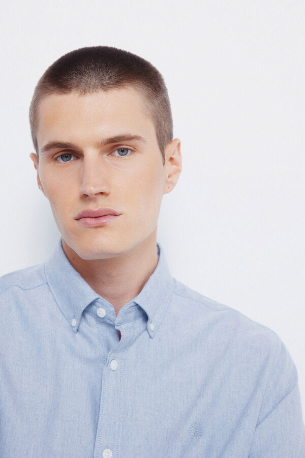 Springfield Camisa Tencel Oxford azul