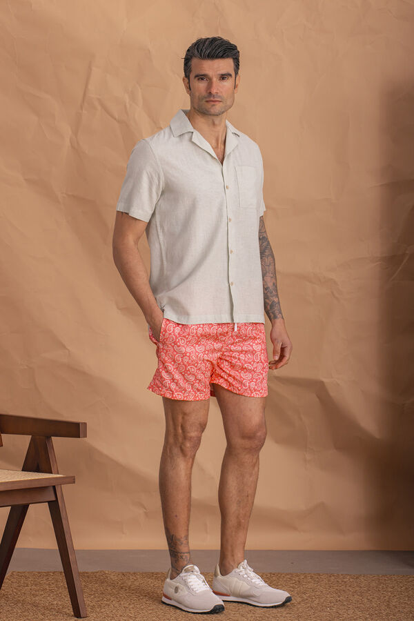 Celopman Cashmere Print Swimsuit red