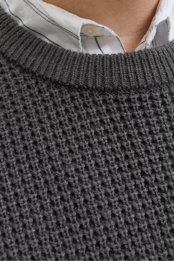 Jack & Jones PLUS Camisola básico de malha liso cinzento