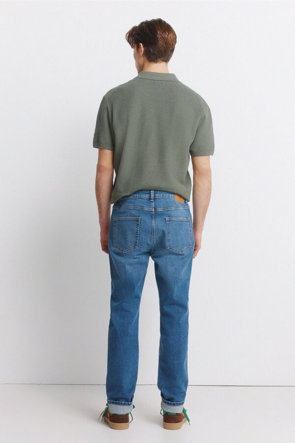 Springfield Jeans lavagem m&eacute;dia slim fit azul