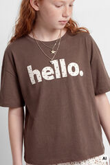 Springfield Kids T-shirt de manga curta "Hello" menina cru