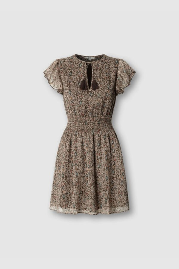 Pepe Jeans Vestido com mangas de folhos cru