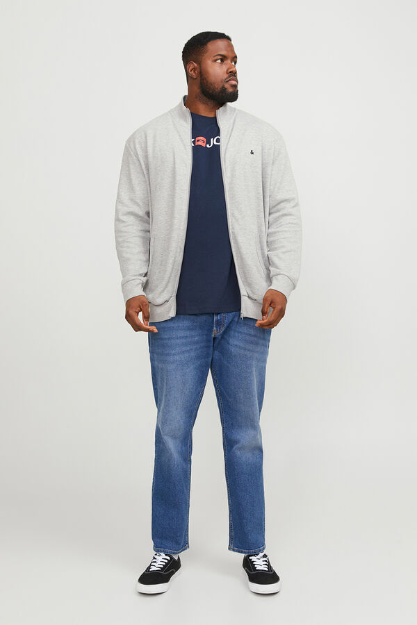 Jack & Jones PLUS T-shirt b&aacute;sica logo  azul