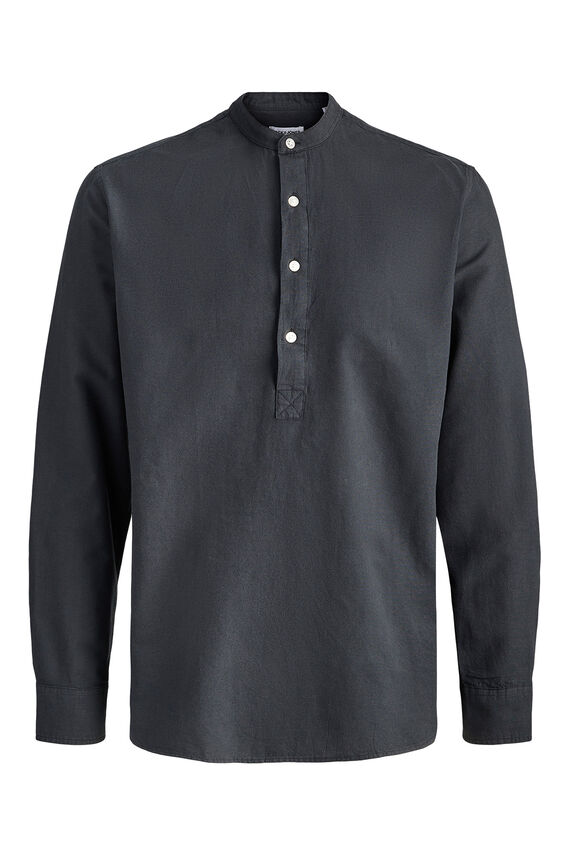 Camisa popelín cuello mao