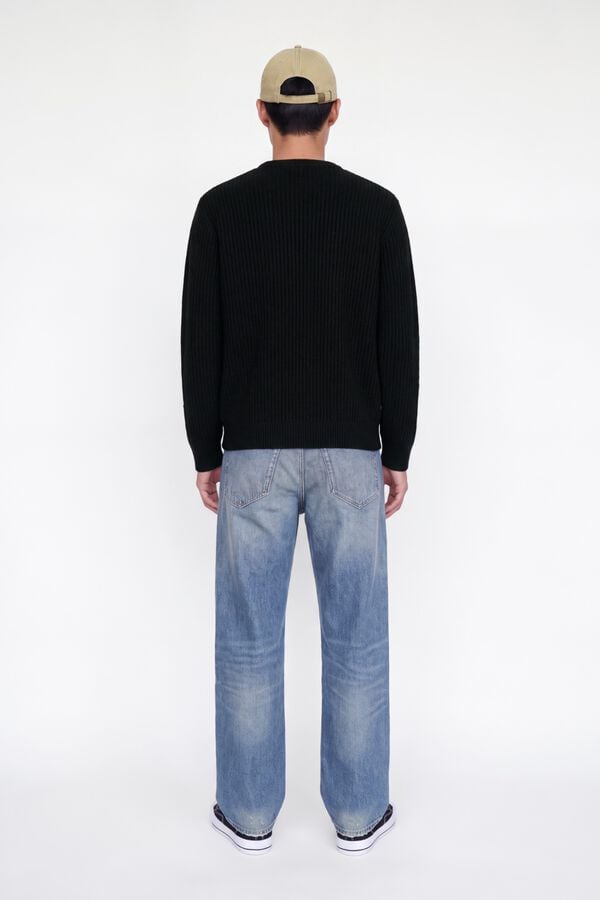 Jack & Jones Camisola relaxed gola redonda preto