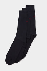 HUGO Pack de tres calcetines lisos estampado