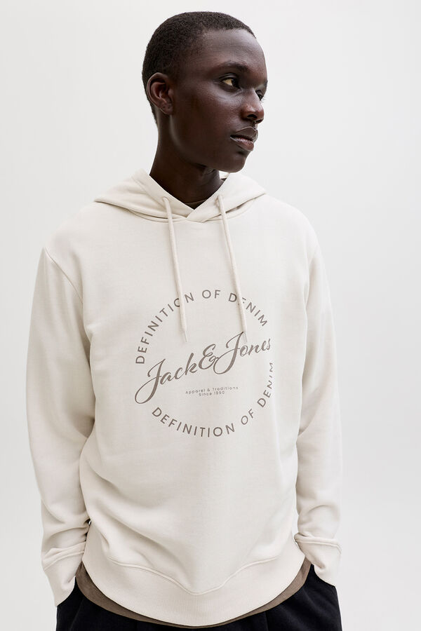 Jack & Jones Sweatshirt com capuz em felpa suave cinzento