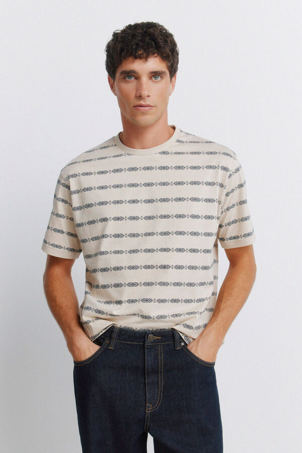 Springfield T-shirt Aop &eacute;tnica azul