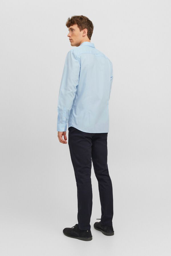 Jack & Jones Camisa slim em popelina azul