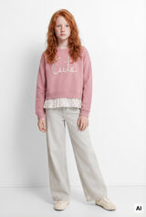 Springfield Kids Sweatshirt bimaterial "Cute" menina rosa