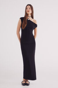 Springfield Vestido midi escote asimétrico