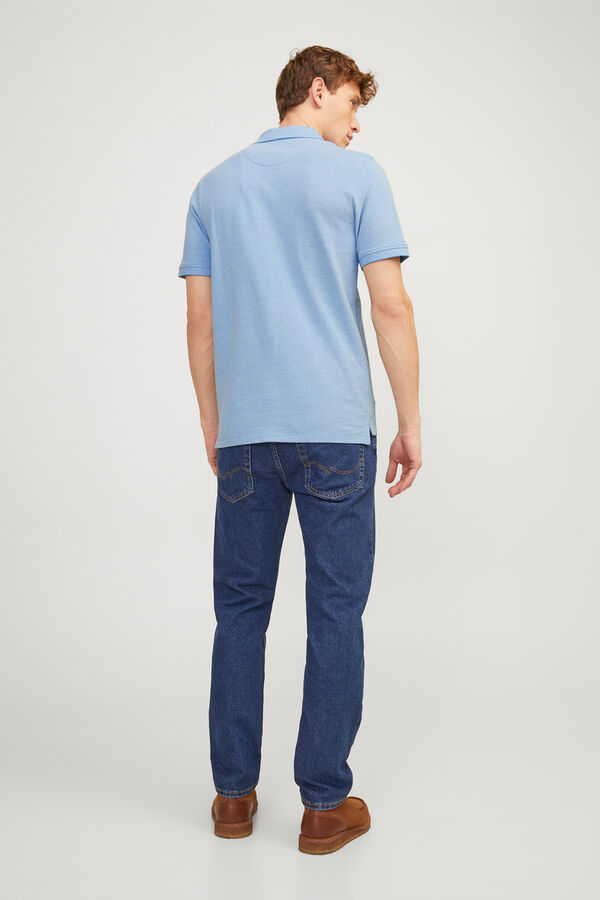 Jack & Jones Polo de manga curta b&aacute;sico azul