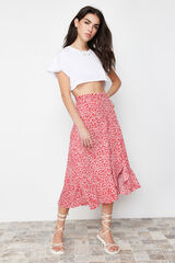 Trendyol Midi skirt with slit burgundy