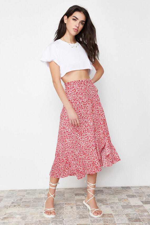 Falda midi abertura