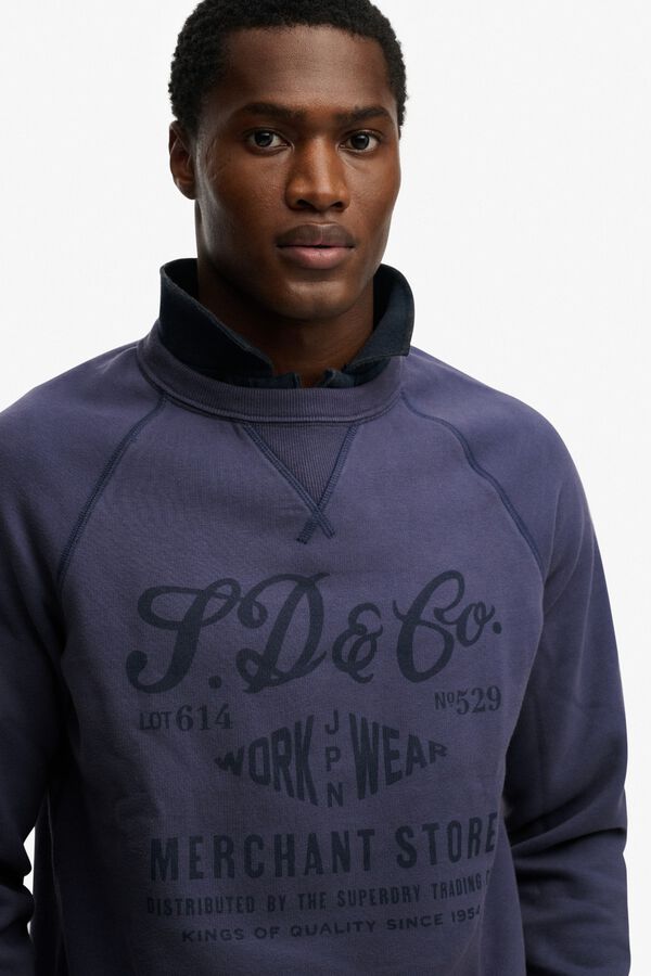 Superdry Sweatshirt gola redonda logo azul