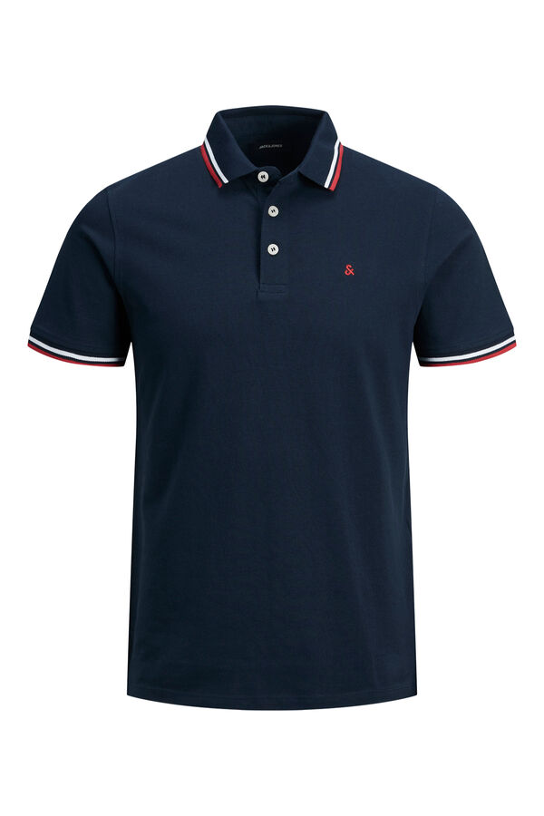 Jack & Jones Polo em algod&atilde;o b&aacute;sico azul