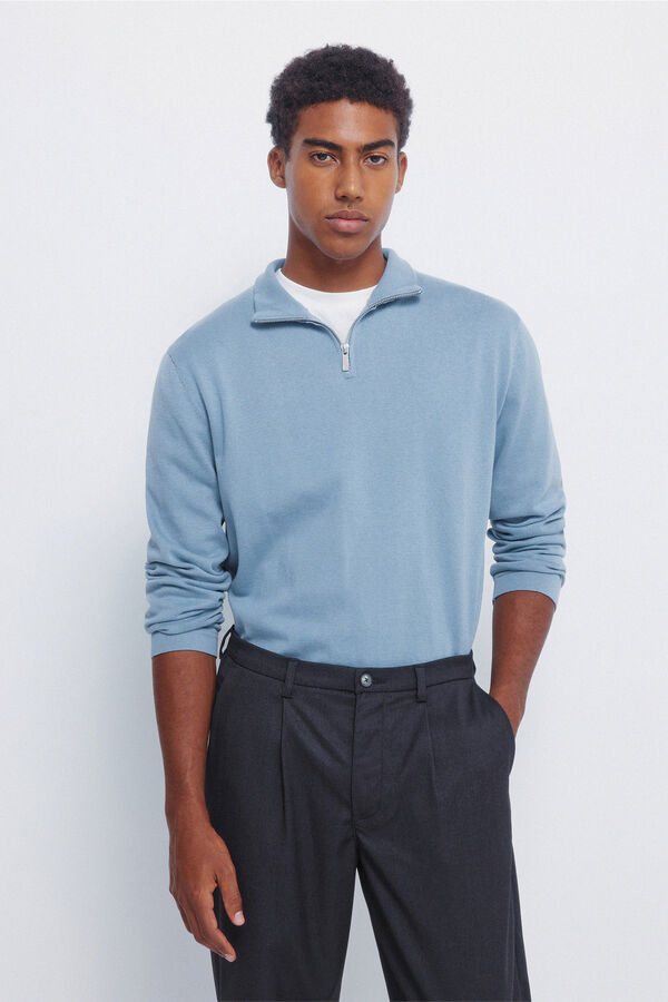 Springfield Camisola Milano com fecho-éclair azul