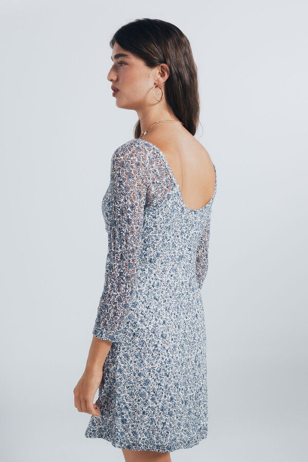 Springfield Vestido curto floral cru