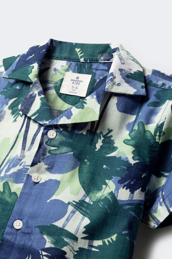 Springfield Kids Camisa flores menino azul