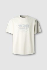 Pepe Jeans T-shirt de manga curta estampada bege