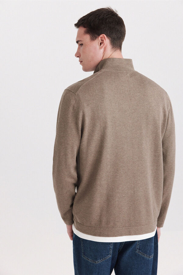 Springfield Camisola b&aacute;sica gola camionista cru